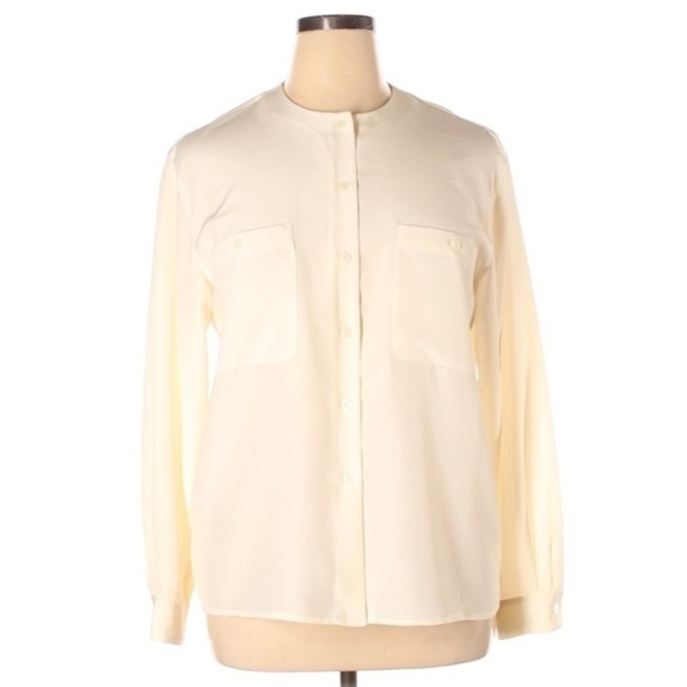 Rena Rowan sz 16 cream long lever button up blouse